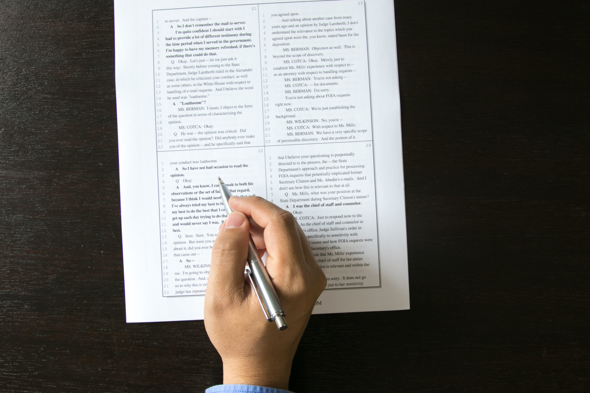 Reviewing The Deposition Transcript Before Trial